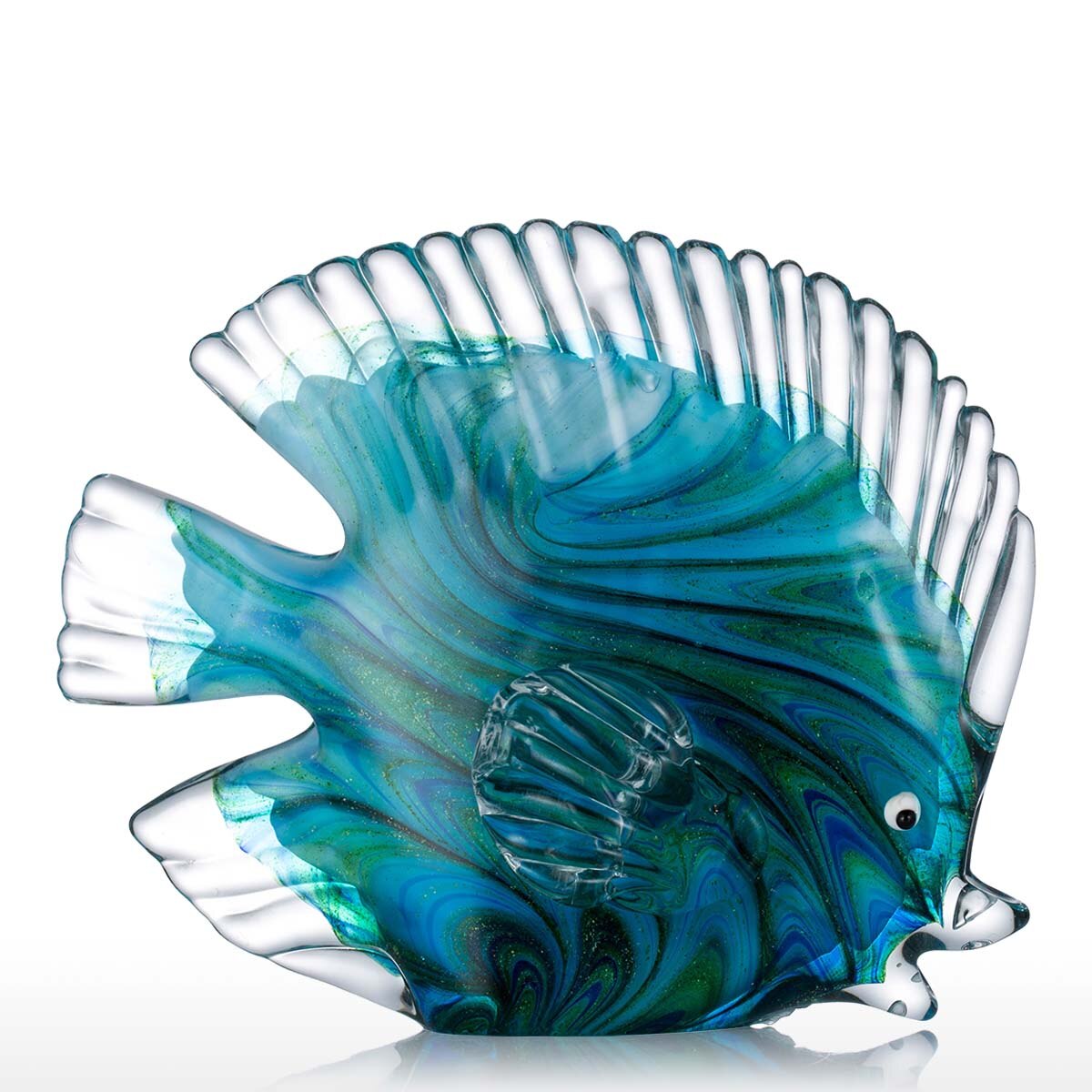 Blue Tropical Fish Glass Sculpture Glass Fish Sculpture Modern Art Favor Gift Artwork Home Decoration acacuss