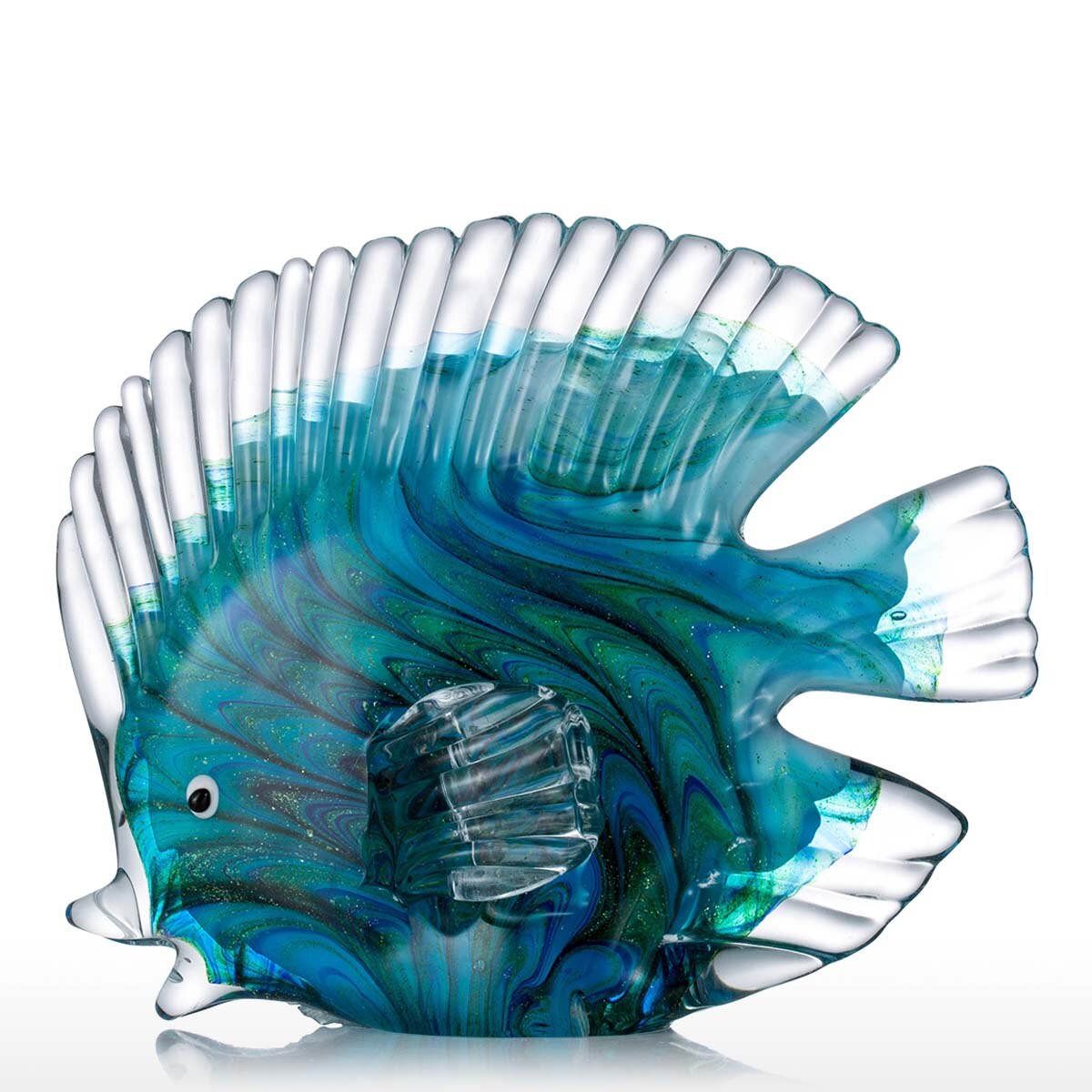 Blue Tropical Fish Glass Sculpture Glass Fish Sculpture Modern Art Favor Gift Artwork Home Decoration acacuss