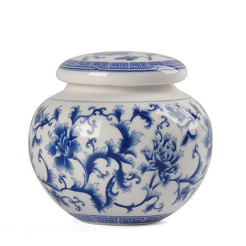 Blue and White Porcelain Tea Caddy Ceramic Storage Tank Moisture Proof Sealed Tank Small Tea Container Tea Box Candy Jar Tea Can acacuss