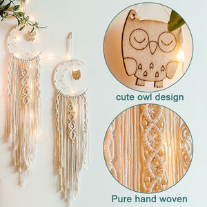 Bohemian Cotton Rope Woven Lacework Dream Catcher Home Ornament Wedding Decoration Girlfriend Gift Wind Chimes Owl Dreamcatchers acacuss