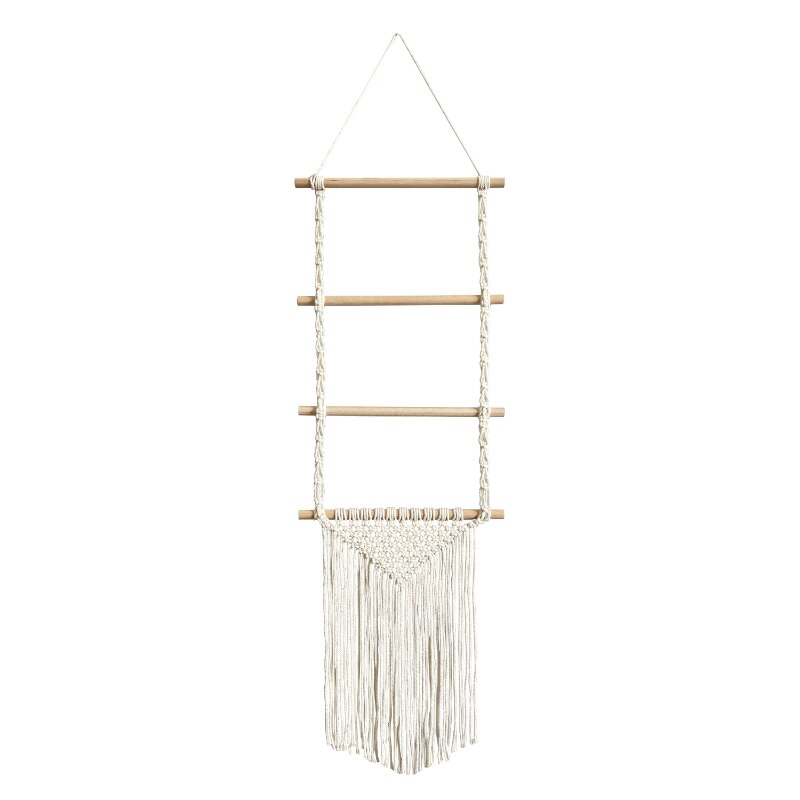 Bohemian Diy Hand-woven Hair Accessories Hairpin Storage Rack Cotton Rope Tapestry Tassel Home Wall Decoration. acacuss