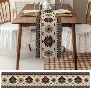 Bohemian Ethnic Geometry Linen Table Runners Holiday Party Decor Reusable Table Runners for Dining Table Wedding Decorations acacuss