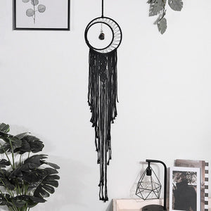 Bohemian Moon Dream Catcher With Light or Without Light,Tassel Macrame Dreamcatcher Gifts for Girl,Wall Hanging Home Decor acacuss