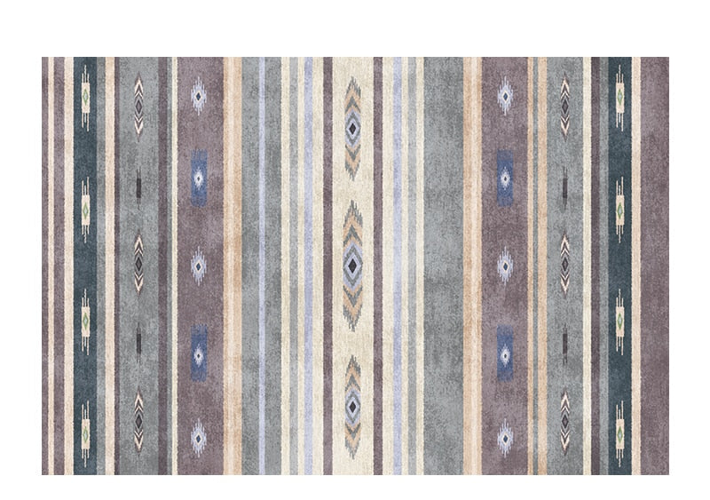 Bohemian National Style Living Room Carpet Retro Hotel Homestay Decoration Carpets Light Luxury Bedroom Bedside Large Area Rug acacuss