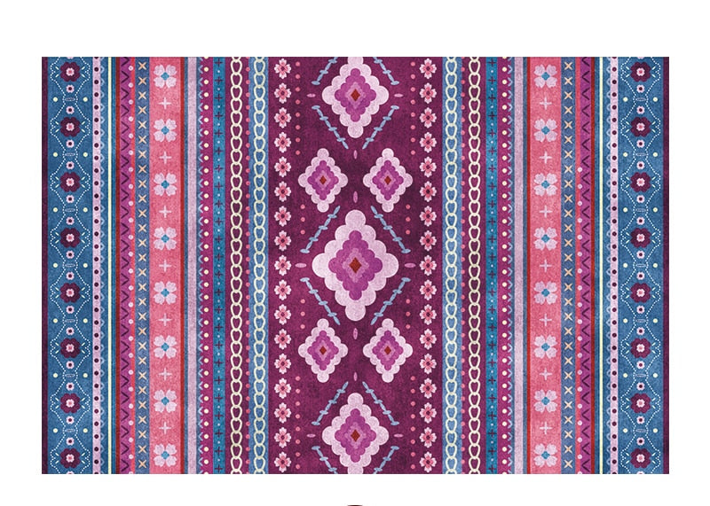 Bohemian National Style Living Room Carpet Retro Hotel Homestay Decoration Carpets Light Luxury Bedroom Bedside Large Area Rug acacuss