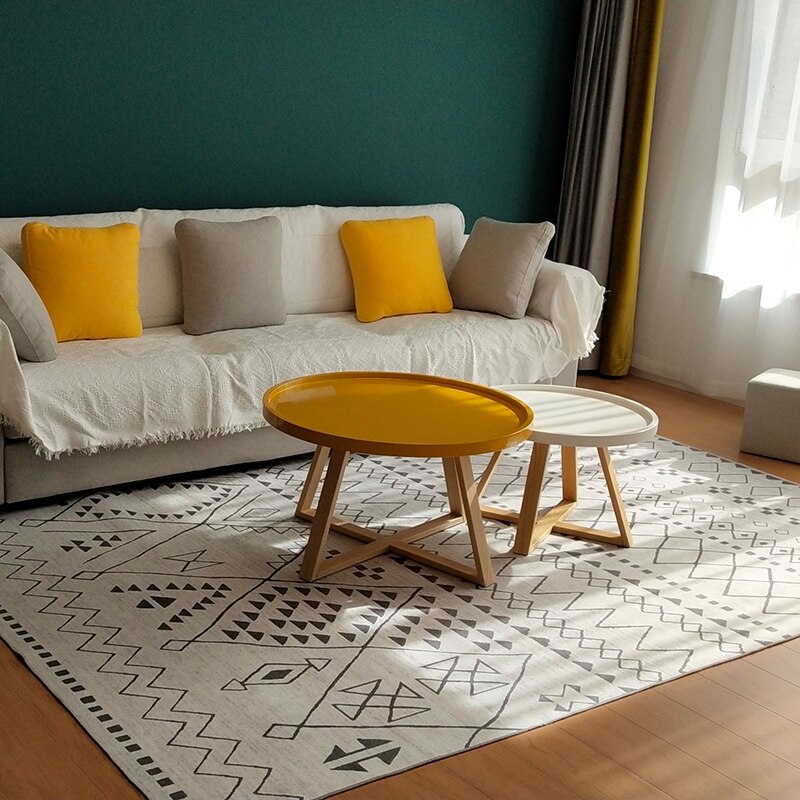 Bohemian National Style Living Room Carpet Retro Hotel Homestay Decoration Carpets Light Luxury Bedroom Bedside Large Area Rug acacuss