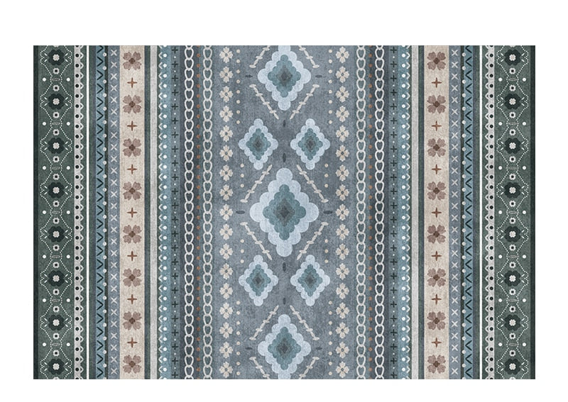 Bohemian National Style Living Room Carpet Retro Hotel Homestay Decoration Carpets Light Luxury Bedroom Bedside Large Area Rug acacuss