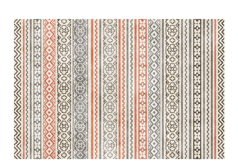 Bohemian National Style Living Room Carpet Retro Hotel Homestay Decoration Carpets Light Luxury Bedroom Bedside Large Area Rug acacuss