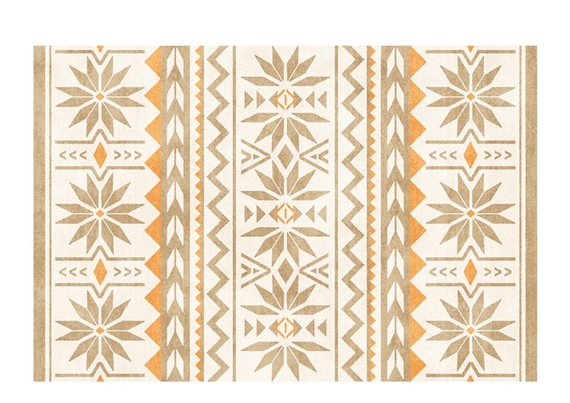 Bohemian National Style Living Room Carpet Retro Hotel Homestay Decoration Carpets Light Luxury Bedroom Bedside Large Area Rug acacuss