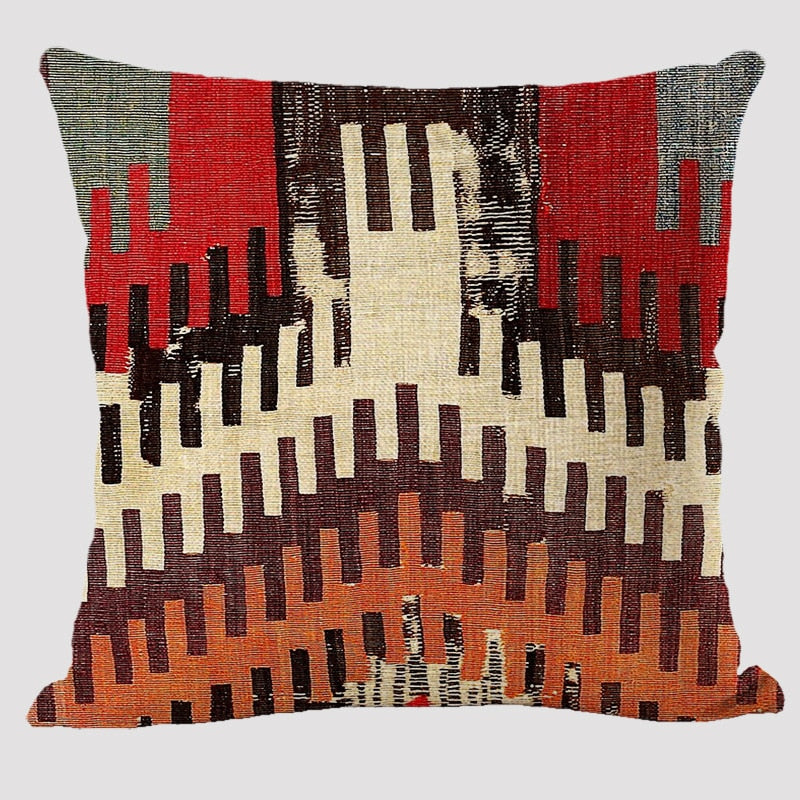 Bohemian Patterns Linen Cushions Case Multicolors Abstract Ethnic Geometry Print Decorative Pillows Case Living Room Sofa Pillow acacuss