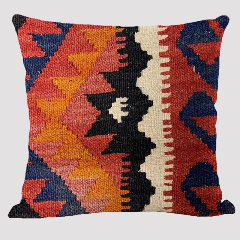Bohemian Patterns Linen Cushions Case Multicolors Abstract Ethnic Geometry Print Decorative Pillows Case Living Room Sofa Pillow acacuss