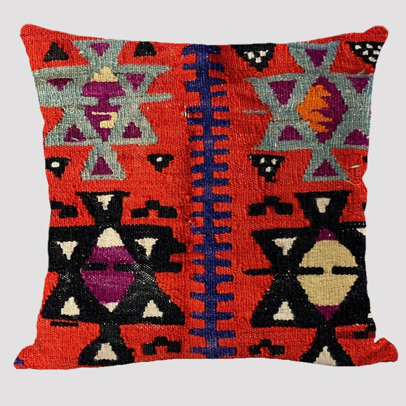 Bohemian Patterns Linen Cushions Case Multicolors Abstract Ethnic Geometry Print Decorative Pillows Case Living Room Sofa Pillow acacuss