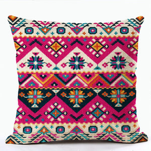 Bohemian Patterns Linen Cushions Case Multicolors Abstract Ethnic Geometry Print Decorative Pillows Case Living Room Sofa Pillow acacuss