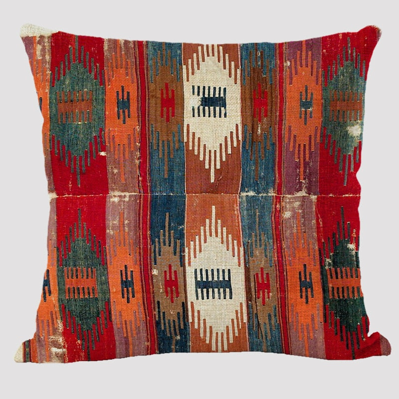 Bohemian Patterns Linen Cushions Case Multicolors Abstract Ethnic Geometry Print Decorative Pillows Case Living Room Sofa Pillow acacuss