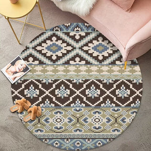 Bohemian Style Round Carpet Decoration Home Large Size Bedroom Rugs Fluffy Soft Carpet for Living Rooms Short Plush Floor Mats acacuss