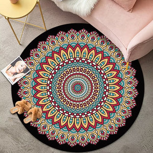 Bohemian Style Round Carpet Decoration Home Large Size Bedroom Rugs Fluffy Soft Carpet for Living Rooms Short Plush Floor Mats acacuss