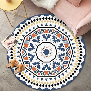 Bohemian Style Round Carpet Decoration Home Large Size Bedroom Rugs Fluffy Soft Carpet for Living Rooms Short Plush Floor Mats acacuss