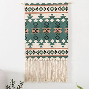 Bohemian Tapestry Macrame Wall Hangings Home Decor Cotton Linen Tassel Handmade Woven Geometric Canvas Art Background Tapestries acacuss