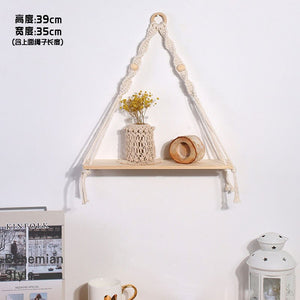 Bohemian Wall Decoration Shelf Hand-woven Tapestry Storage Rack Home Living Room Decoration acacuss