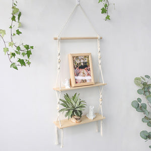 Bohemian Wall Decoration Shelf Hand-woven Tapestry Storage Rack Home Living Room Decoration acacuss