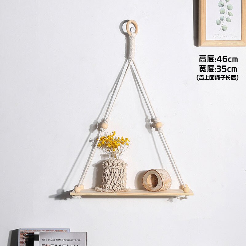 Bohemian Wall Decoration Shelf Hand-woven Tapestry Storage Rack Home Living Room Decoration acacuss