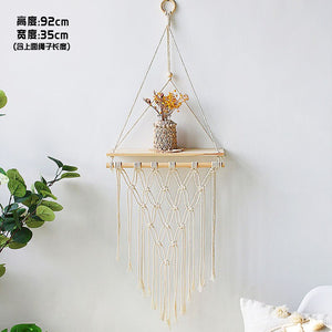 Bohemian Wall Decoration Shelf Hand-woven Tapestry Storage Rack Home Living Room Decoration acacuss