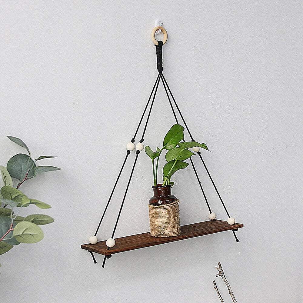 Bohemian Wall Decoration Shelf Hand-woven Tapestry Storage Rack Home Living Room Decoration acacuss