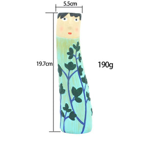 Boho Family Face Resin Dried Flower Vase Ornament acacuss