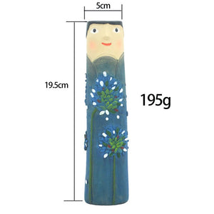 Boho Family Face Resin Dried Flower Vase Ornament acacuss