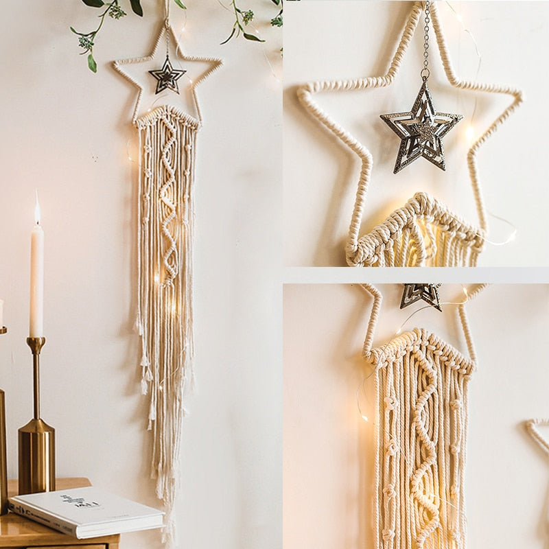Boho Moon Star Dream Catcher White Large Dreamcatchers For Wedding Decoration Home Decor Girls Kids Nursery Room Decoration Gift acacuss