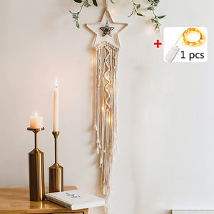 Boho Moon Star Dream Catcher White Large Dreamcatchers For Wedding Decoration Home Decor Girls Kids Nursery Room Decoration Gift acacuss
