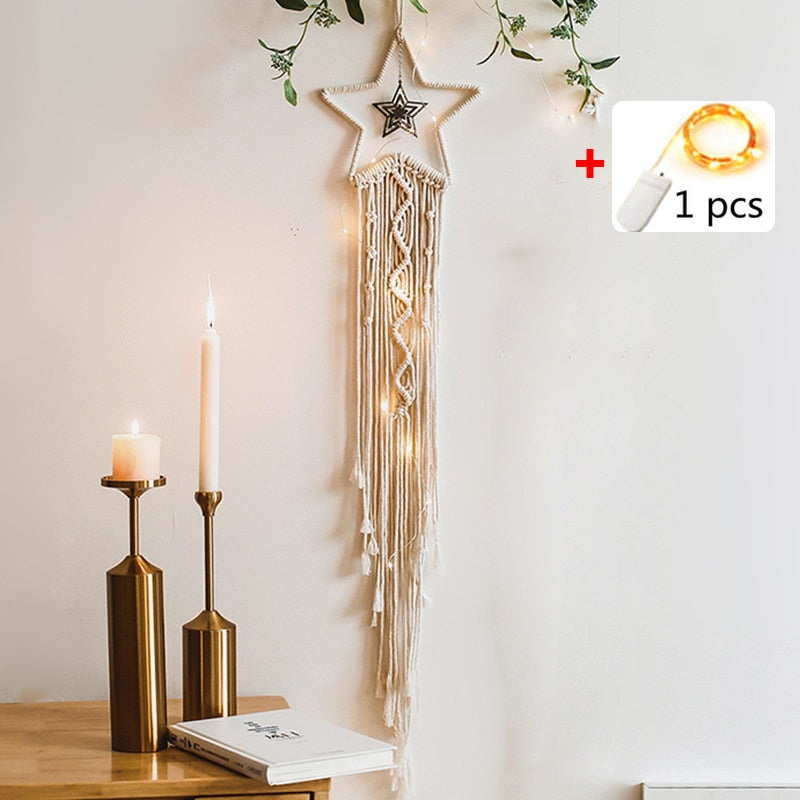 Boho Moon Star Dream Catcher White Large Dreamcatchers For Wedding Decoration Home Decor Girls Kids Nursery Room Decoration Gift acacuss