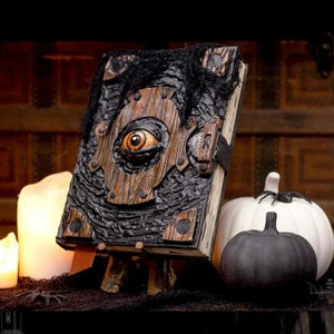 Book Of The Damned Halloween Decor Prank Decoration Magic Book Handmade Black Spellbook Spooky Seasonal Prop Art Book Of Eyes acacuss
