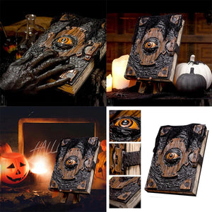 Book Of The Damned Halloween Decor Prank Decoration Magic Book Handmade Black Spellbook Spooky Seasonal Prop Art Book Of Eyes acacuss