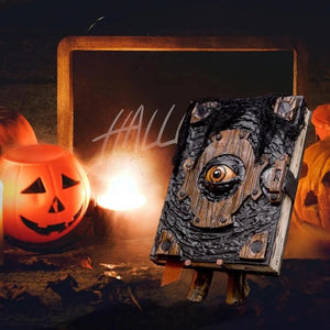 Book Of The Damned Halloween Decor Prank Decoration Magic Book Handmade Black Spellbook Spooky Seasonal Prop Art Book Of Eyes acacuss
