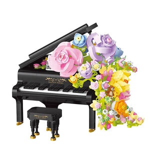Bouquet Orchid Block Flower Chrysanthemum Flower Potted Building Blocks FIT for Home Decoration Romantic Kit Toy Girl Gift acacuss