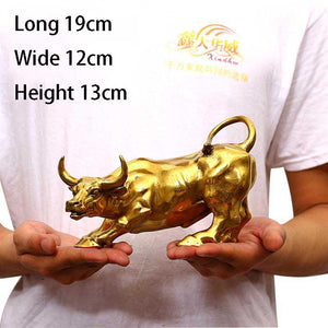 Brass Bull Wall Street Cattle Sculpture Copper Cow Statue Mascot Ornament Office Decoration Exquisite Crafts Business Gift acacuss