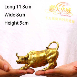 Brass Bull Wall Street Cattle Sculpture Copper Cow Statue Mascot Ornament Office Decoration Exquisite Crafts Business Gift acacuss