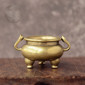 Brass Pocket Lotus Nine Tripod Incense Burner Hollow Incense Offering Coffee Table Ornaments Mini Incense Burners Copper acacuss