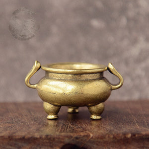 Brass Pocket Lotus Nine Tripod Incense Burner Hollow Incense Offering Coffee Table Ornaments Mini Incense Burners Copper acacuss