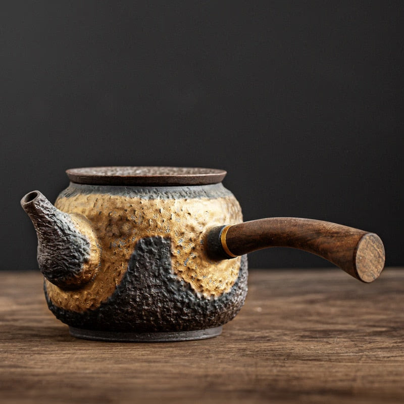 Bronze ceramic kyusu vintage chinese ceramic tea pot drinkware 230ml acacuss