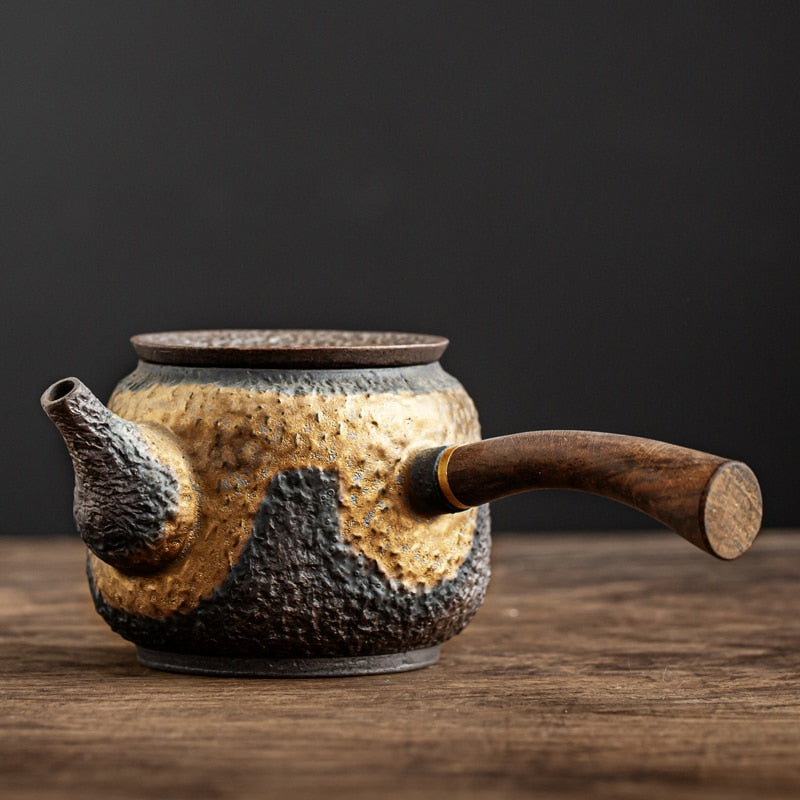 Bronze ceramic kyusu vintage chinese ceramic tea pot drinkware 230ml acacuss