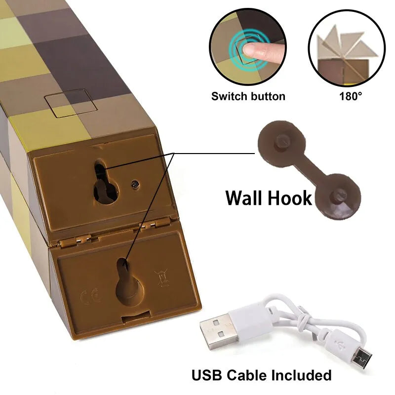 Brownstone Flashlight Torch Lamp Bedroom Decorative Light LED Night Light USB Charging with Buckle 11inch Children Gift acacuss
