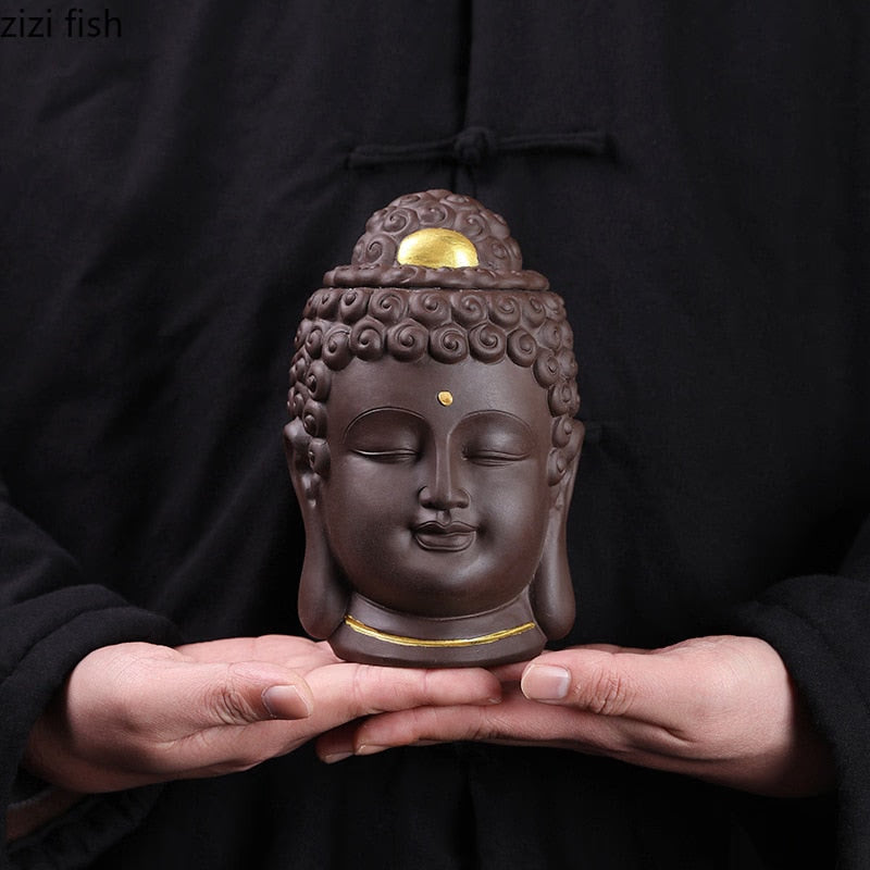 Buddha Ceramic Tea Jar Tea Caddy Storage Tank Sealed Tank Tea Container Candy Jar Food Organizer Tea Box Storage Box Tea Can acacuss