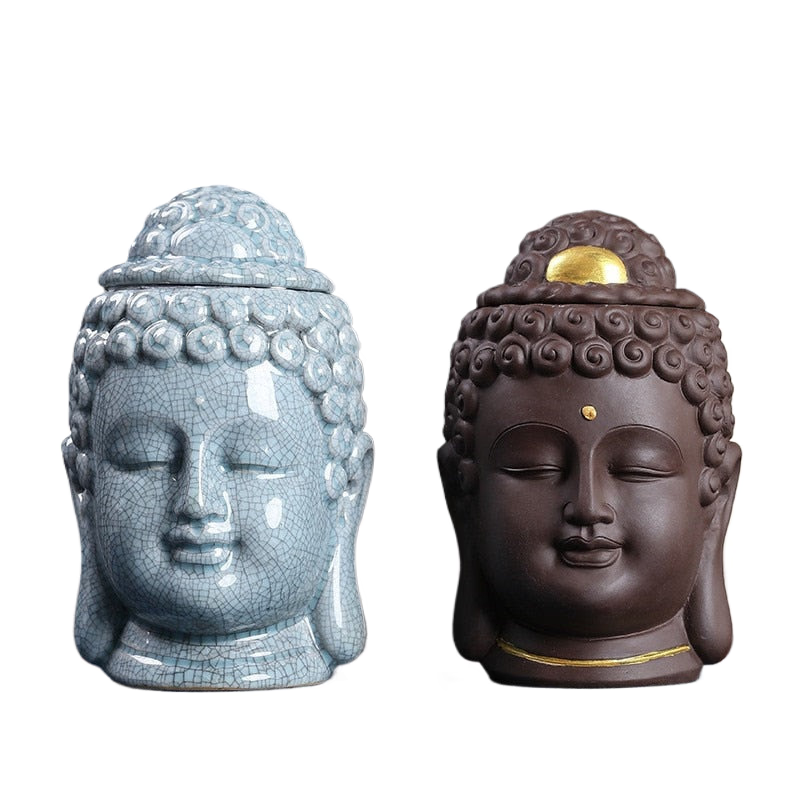 Buddha Ceramic Tea Jar Tea Caddy Storage Tank Sealed Tank Tea Container Candy Jar Food Organizer Tea Box Storage Box Tea Can acacuss