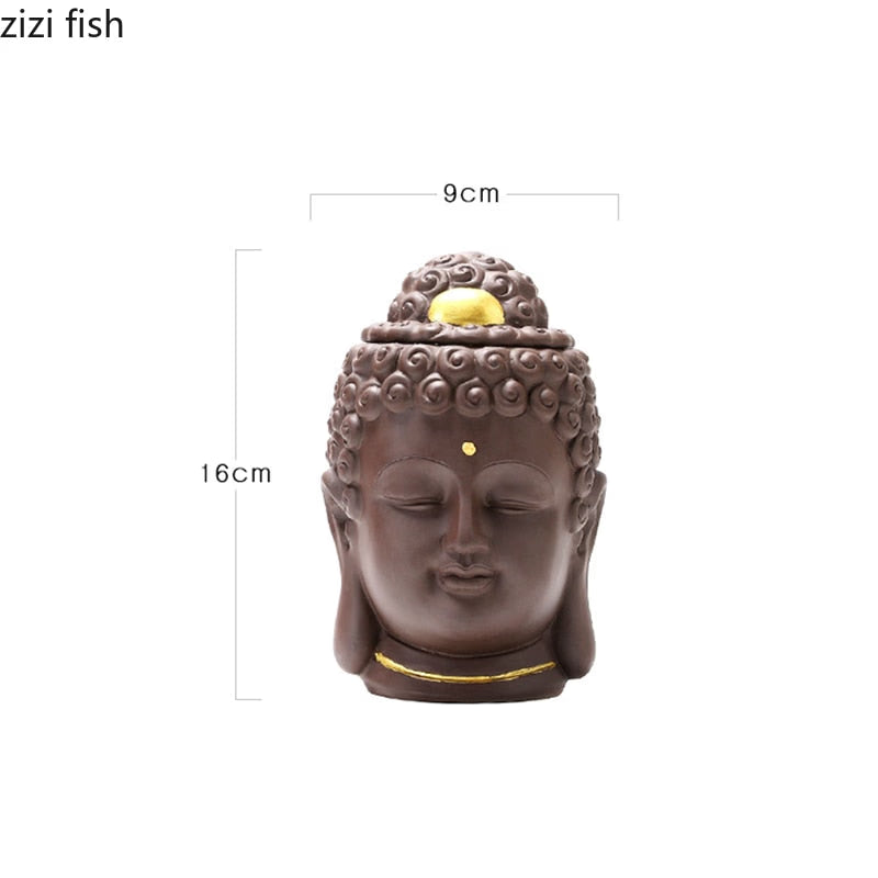 Buddha Ceramic Tea Jar Tea Caddy Storage Tank Sealed Tank Tea Container Candy Jar Food Organizer Tea Box Storage Box Tea Can acacuss