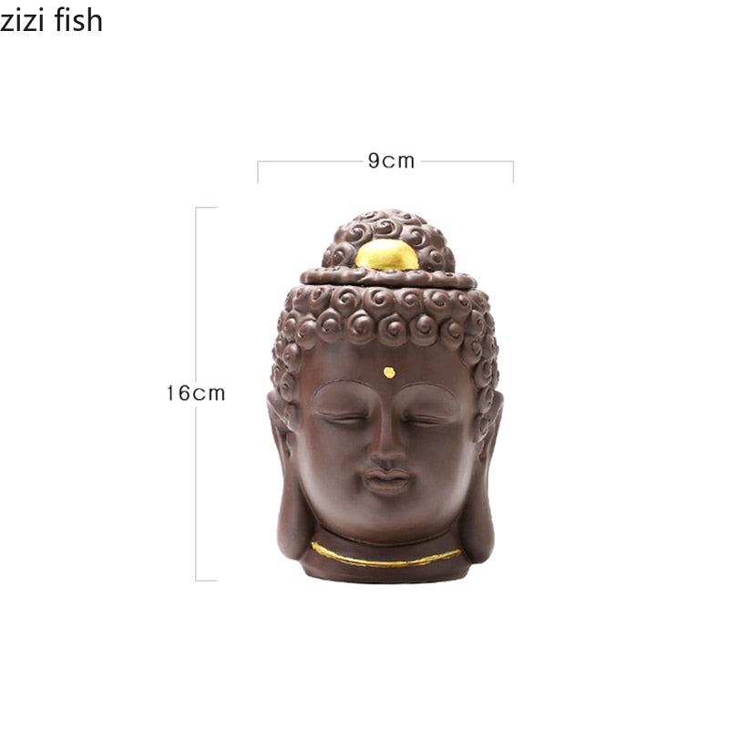 Buddha Ceramic Tea Jar Tea Caddy Storage Tank Sealed Tank Tea Container Candy Jar Food Organizer Tea Box Storage Box Tea Can acacuss