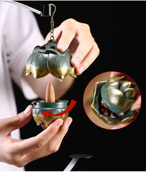 Buddha Decoration Ceramic Burner Handmade Hanging Indoor Incense Backflow acacuss