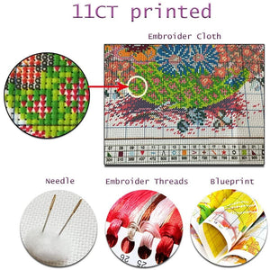 Buddha Religion DIY Embroidery 11CT Cross Stitch Kits Craft Needlework Set Cotton Thread Printed Canvas Home Decoration   Sale acacuss