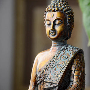 Buddha Statues Thailand Sculpture Home Decor Office Desk Ornaments Vintage Gift Figurine Hindu Siting Fengshui acacuss
